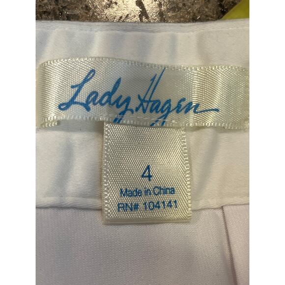Lady Hagen Golf Skort White Zip Back Pockets Size 4 Cotton Blend - Picture 3 of 7